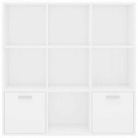 vidaXL ブックキャビネット ホワイト 98x30x98cm エンジニアリングウッド家具 棚