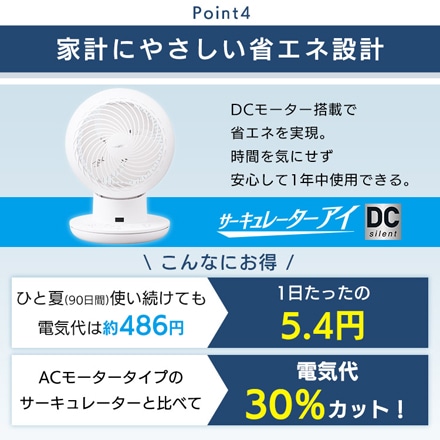 アイリスオーヤマ サーキュレーターアイ DC silent PCF-SDS152T-W ホワイト