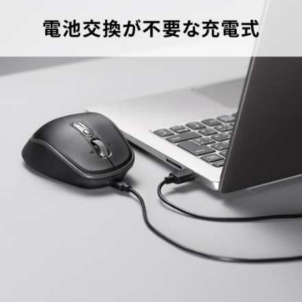 サンワサプライ Bluetoothワイヤレスマウス（高速スクロール・チルトホイール・サイドホイール付き） MA-WBIRS635BK ブラック