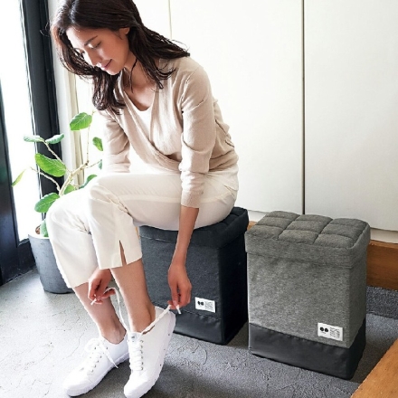 座れる玄関 防災バッグ 防災リュック スツール 持ち出しリュック COGIT グレー