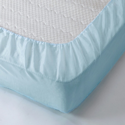 パッド一体型 ボックスシーツ セミダブル タオル素材 ブルー