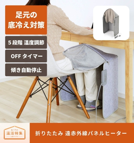 折りたたみ遠赤外線パネルヒーター 毛布付き