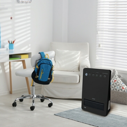 テクノス TEKNOS 人感センサー付き セラミックヒーター 電気ヒーター ホワイト