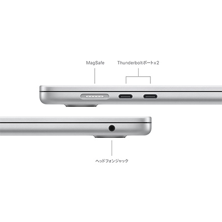 Apple MacBook Air 15インチ (M3チップ) 8コアCPUと10コアGPUを搭載, 16GB, 512GB SSD - シルバー