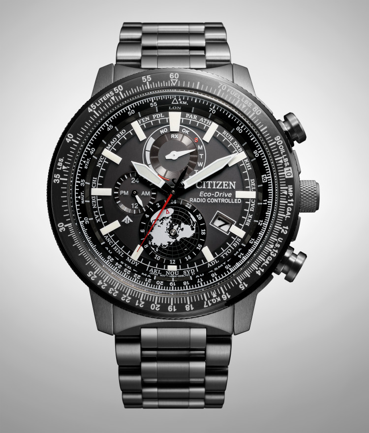 CITIZEN シチズン PROMASTER プロマスター SKY スカイ BY3005-56G メンズ 腕時計 光発電 エコドライブ 電波 ソーラー ステンレス ブラック文字盤 20気圧防水 サファイアガラス