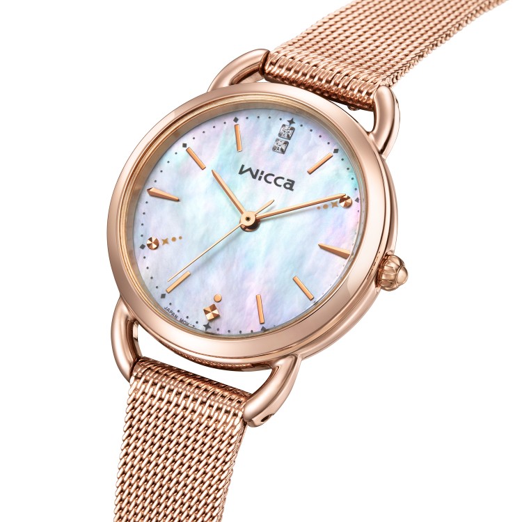 CITIZEN シチズン wicca ウィッカ KP6-065-21 レディース 腕時計 ソーラーテック 光発電 白蝶貝文字板 ピンクゴールド 替えバンド付属 5気圧防水 冬限定モデル