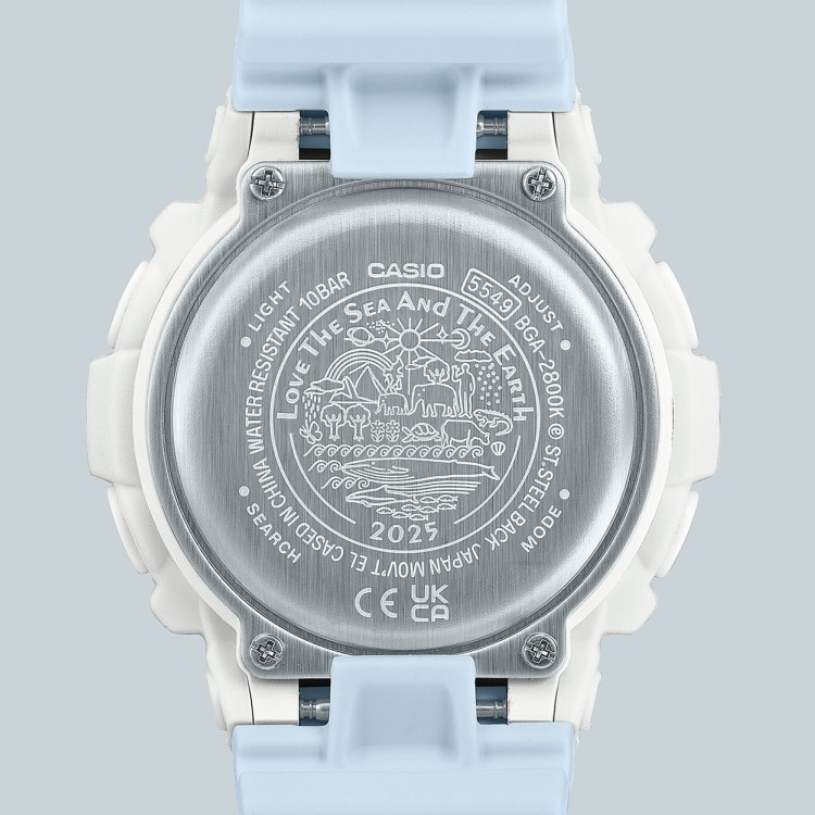 CASIO カシオ BABY-G BGA-2800K-7AJR ICERC Japanコラボ スナメリ×ベイビージー 電波ソーラー レディース腕時計 ホワイト×ライトブルー 限定モデル イルクジ イルカクジラ