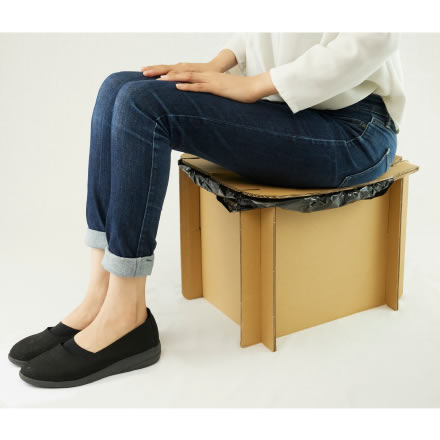 防災用品トイレ3点セット 非常用いつでもトイレ 50回セット＋簡易段ボール便座＋目隠しポンチョ