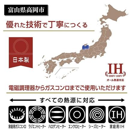北陸アルミ 極ふかみ IH深型フライパン 24cm＆26cm＆IH玉子焼器 3点セット