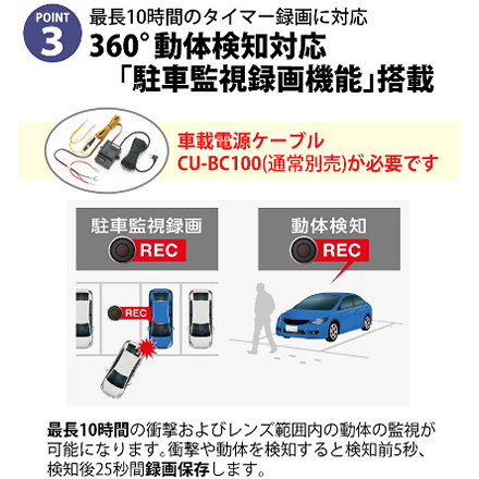 JVCケンウッド ケンウッド DRV-CW560 ドライブレコーダー＆CU-BC100-K