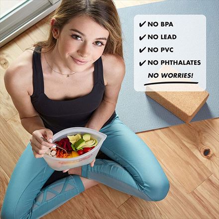 Zip top ジップトップ バッグ3点セット ピーチ シリコン 保存容器 保存袋 まち付き レンジ 食洗器対応 耐熱 冷凍 冷蔵 Z-BAG3A-07