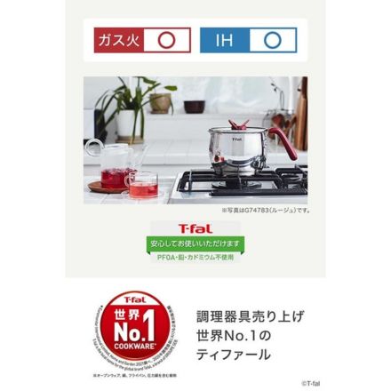 T-fal ティファール オプティスペースIH ステンレス マルチポット 16cm ラテ G75183