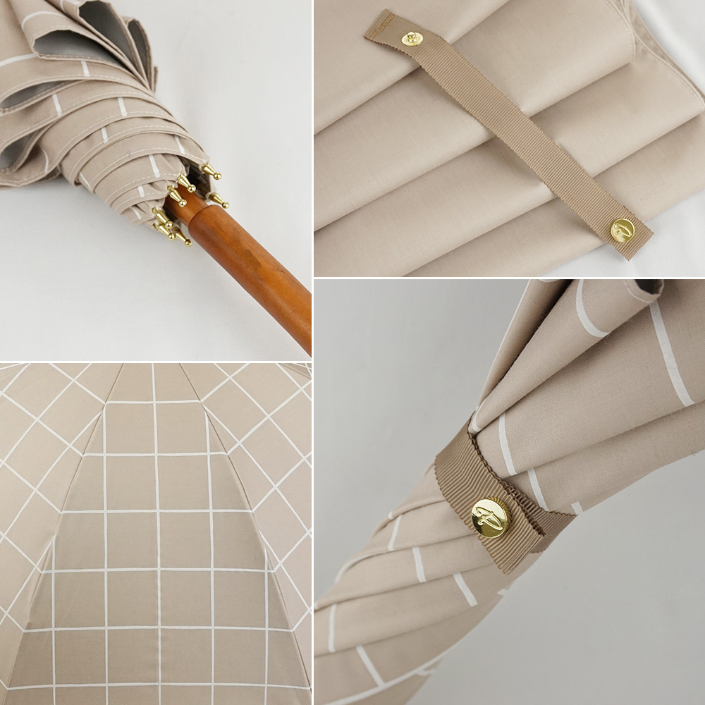 完全遮光 日傘 UVカット100％ 遮光率100％ Paraffi パラフィ ショート傘 チェック柄 チャコール