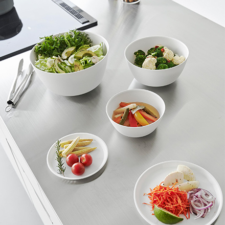 tower タワー 傾けて混ぜやすい調理ボウル 5点セット 電子レンジ対応 ホワイト 1393