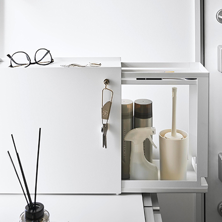 tower タワー 隠せる引き出し収納 ホワイト 1428