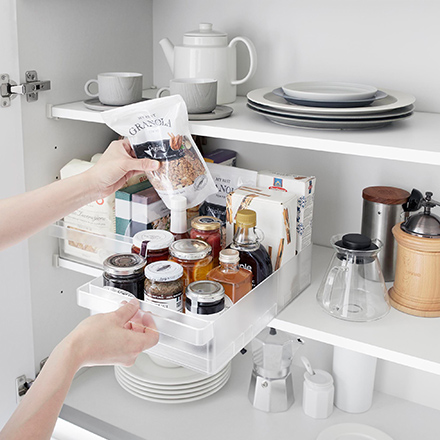 tower タワー 冷蔵庫中収納ケース L 仕切り付き ホワイト 1477