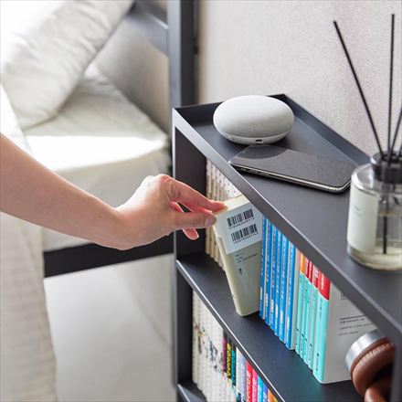 tower タワー ハンドル付き隠せるコミックラック ブラック 1486