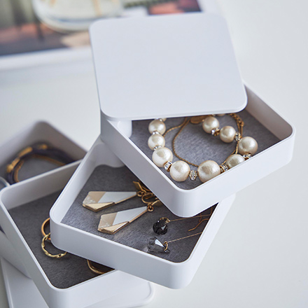 tower タワー アクセサリートレー ４段 スクエア ホワイト 1753