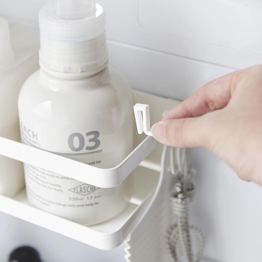 tower タワー 洗濯機横マグネット収納ラック タワー 2段 ホワイト 1800