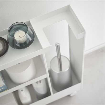 tower タワー キャスター付きトイレスリムワゴン 3段 ホワイト 1802