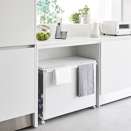 tower 蓋付き目隠し分別ダストワゴン タワー 45L 3分別 ホワイト 1822