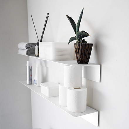 tower タワー マグネットが付くウォールラックW90 石こうボード壁対応 ホワイト 1931