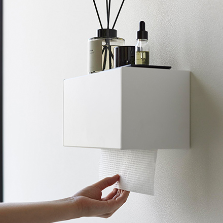 tower タワー 石こうボード 壁対応トレー付きペーパータオルディスペンサー ホワイト 2003