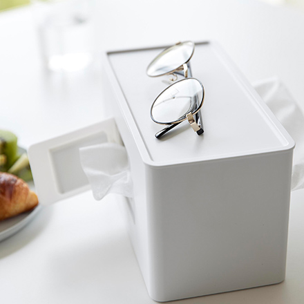 tower タワー 両面コンパクトティッシュ&ウェットシートケース ホワイト 2040