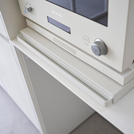 tower タワー キッチン家電下スライドテーブル ホワイト 2105