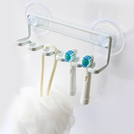 tower タワー 吸盤トゥースブラシホルダー 5連 ホワイト 3285