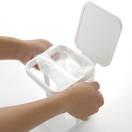 tower タワー 蓋付きポリ袋エコホルダー ホワイト 3330