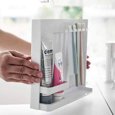 tower タワー 目隠し歯ブラシ&チューブスタンド ホワイト 3505