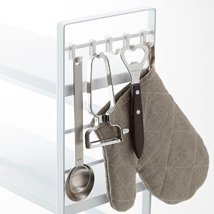 tower タワー コンロ奥ラック 3段 ホワイト3593