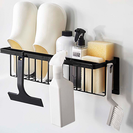 tower タワー マグネットバスルームバスケット ワイド ブラック 3770