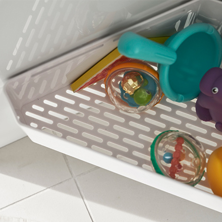 tower タワー マグネットバスルームコーナーおもちゃラック ホワイト 4264