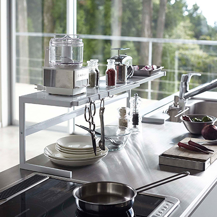 tower タワー 伸縮キッチンサポートラック ホワイト 4480