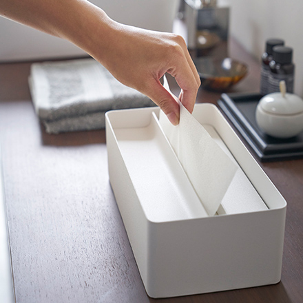 tower タワー 蓋付きペーパータオルケース ホワイト 4761