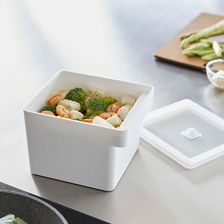 tower タワー みそパックごと収納ハンドル付き密閉フードコンテナ ホワイト 7737