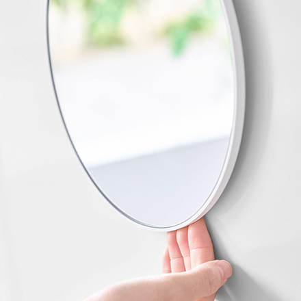 tower タワー マグネットバスルームミラー 丸型 23cm ホワイト 10175