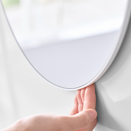 tower タワー マグネットバスルームミラー 丸型 42cm ホワイト 10177