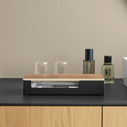 RIN リン 蓋付きアメニティ&小物収納 ブラウン 10602