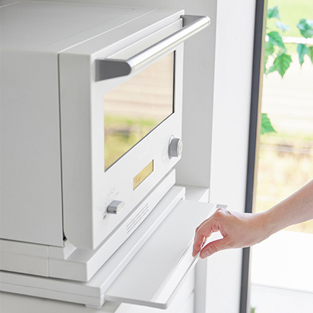 tower タワー スライドテーブル付きキッチン家電下ラック 2段 ホワイト 10652