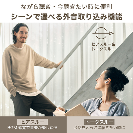 オーディオテクニカ ノイズキャンセリング フルワイヤレスイヤホン ストーングレイ ATH-TWX7 GY