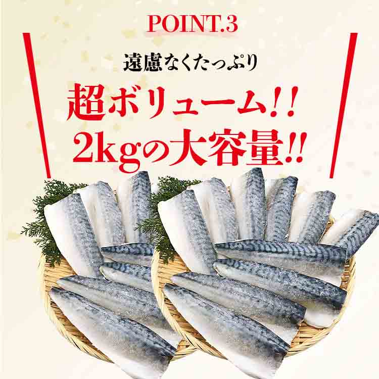 さば 骨取り 国産 無塩 2kg 骨なし サバ 鯖 フィレ 日本産 冷凍
