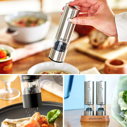 ラッセルホブス Russell Hobbs 電動ミル ソルト＆ペッパー ミニ 2本セット ブラック 7942JP-BK