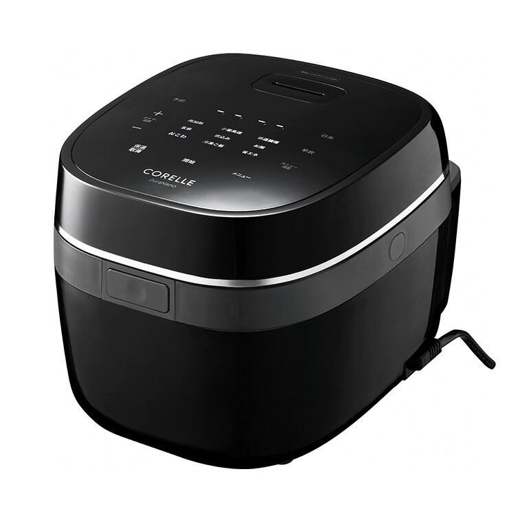 コレール CORELLE 炊飯器 IH炊飯器 5合炊き ブラック RCB-081BK / PFASフリー ふっ素フリー 3層構造内釜 強火調理対応 11モード搭載
