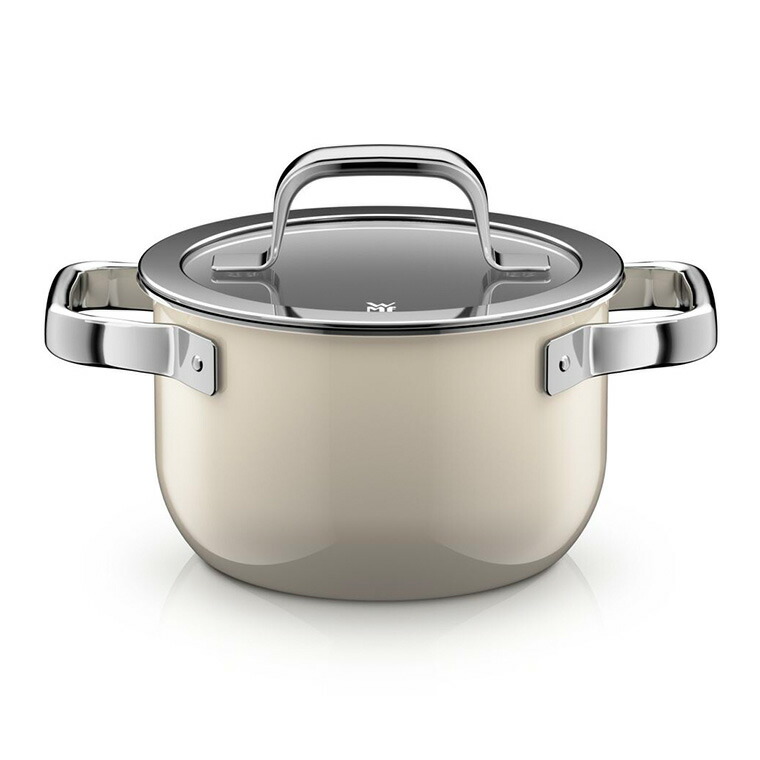 WMF ヴェーエムエフ フュージョンテック ミネラルプロ ハイキャセロール 16cm IH対応 ガス火対応 / 深型 両手鍋 寸胴鍋 蓋付き 食洗機対応 オーブン対応 10年保証 / プラチナム(PL)