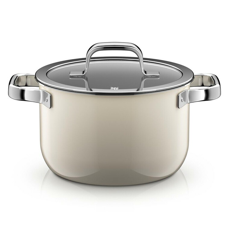 WMF ヴェーエムエフ フュージョンテック ミネラルプロ ハイキャセロール 20cm IH対応 ガス火対応 / 深型 両手鍋 寸胴鍋 蓋付き 食洗機対応 オーブン対応 10年保証 / プラチナム(PL)