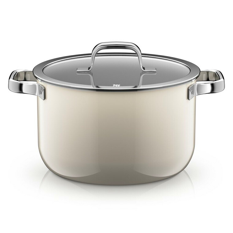 WMF ヴェーエムエフ フュージョンテック ミネラルプロ ハイキャセロール 24cm IH対応 ガス火対応 / 深型 両手鍋 寸胴鍋 蓋付き 食洗機対応 オーブン対応 10年保証 / プラチナム(PL)