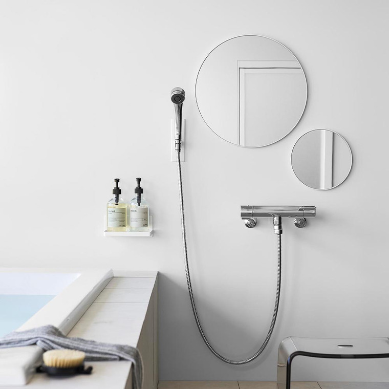 マグネットバスルームミラー タワー 丸型 42cm 山崎実業 tower 10177 10178 ホワイト ブラック / ホワイト